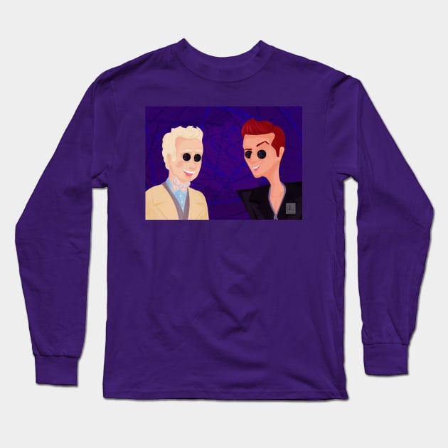 Coraline Aziraphale and Crowley Long Sleeve T-Shirt by AC Salva